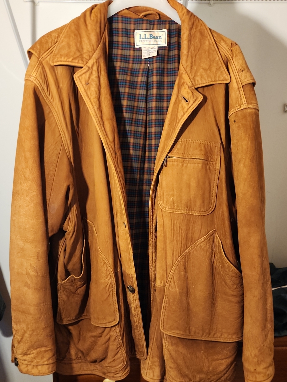 L.L. Bean Men's Caramel Leather Field Jacket